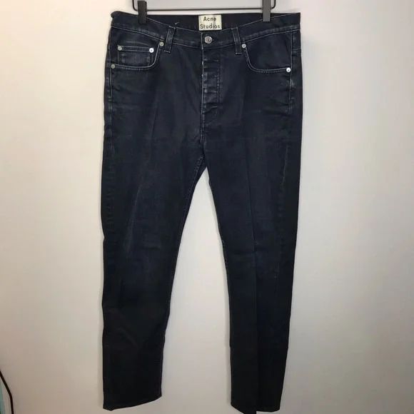 Acne Studios Town Twilight men’s skinny jeans dark wash button fly - Picture 2 of 11